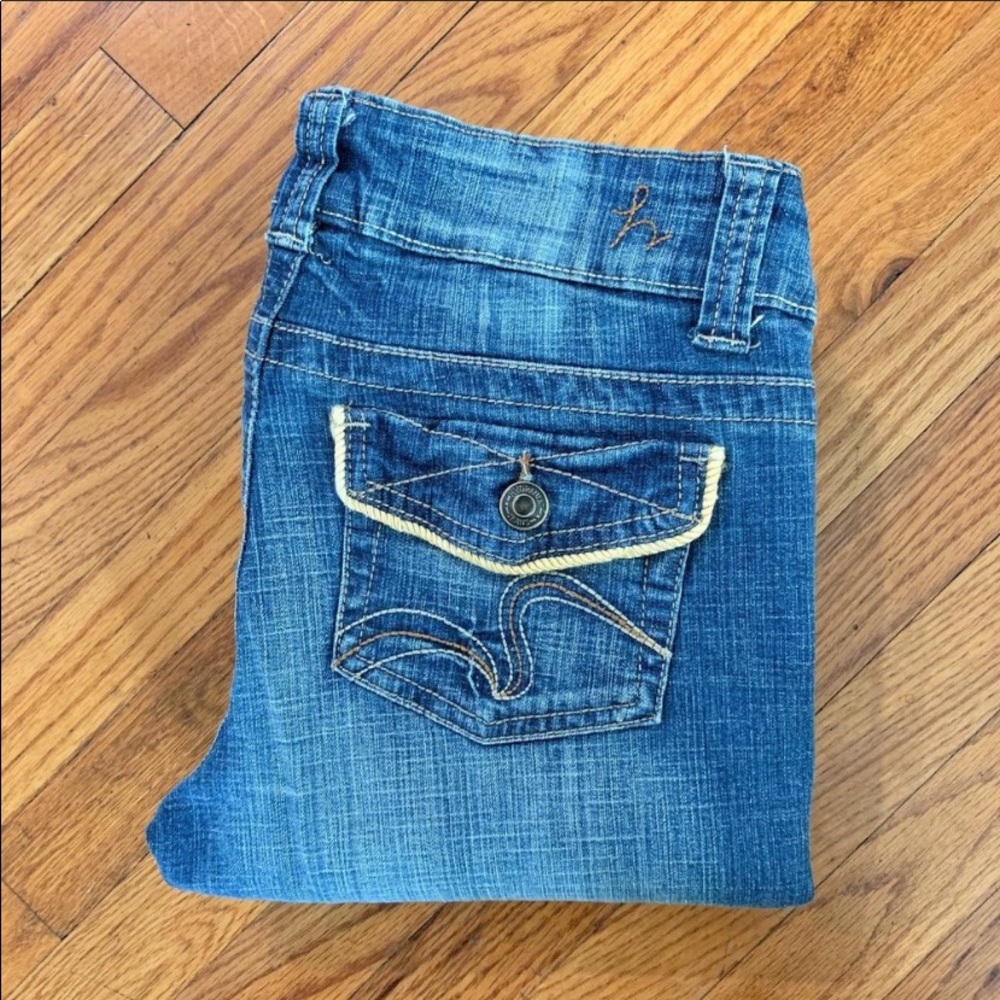 Hydraulic Low Rise Bootcut Flap Pocket Jeans